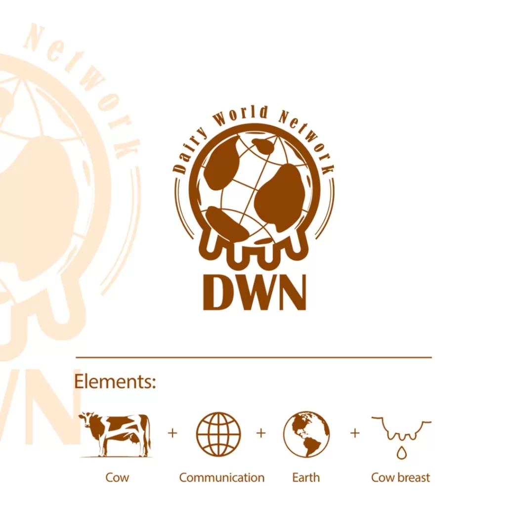 طراحی لوگو لبنیات جهانی DWN در فنلاند